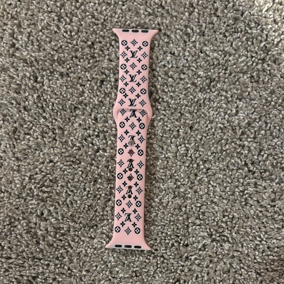 None Other - Pink Designer-Style Silicone Wristband for Smart Watches